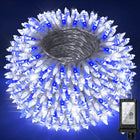 LinkMejor Luminile de Crăciun cu Fâșii Outdoor 470FT 1500 LED Albastru și Alb