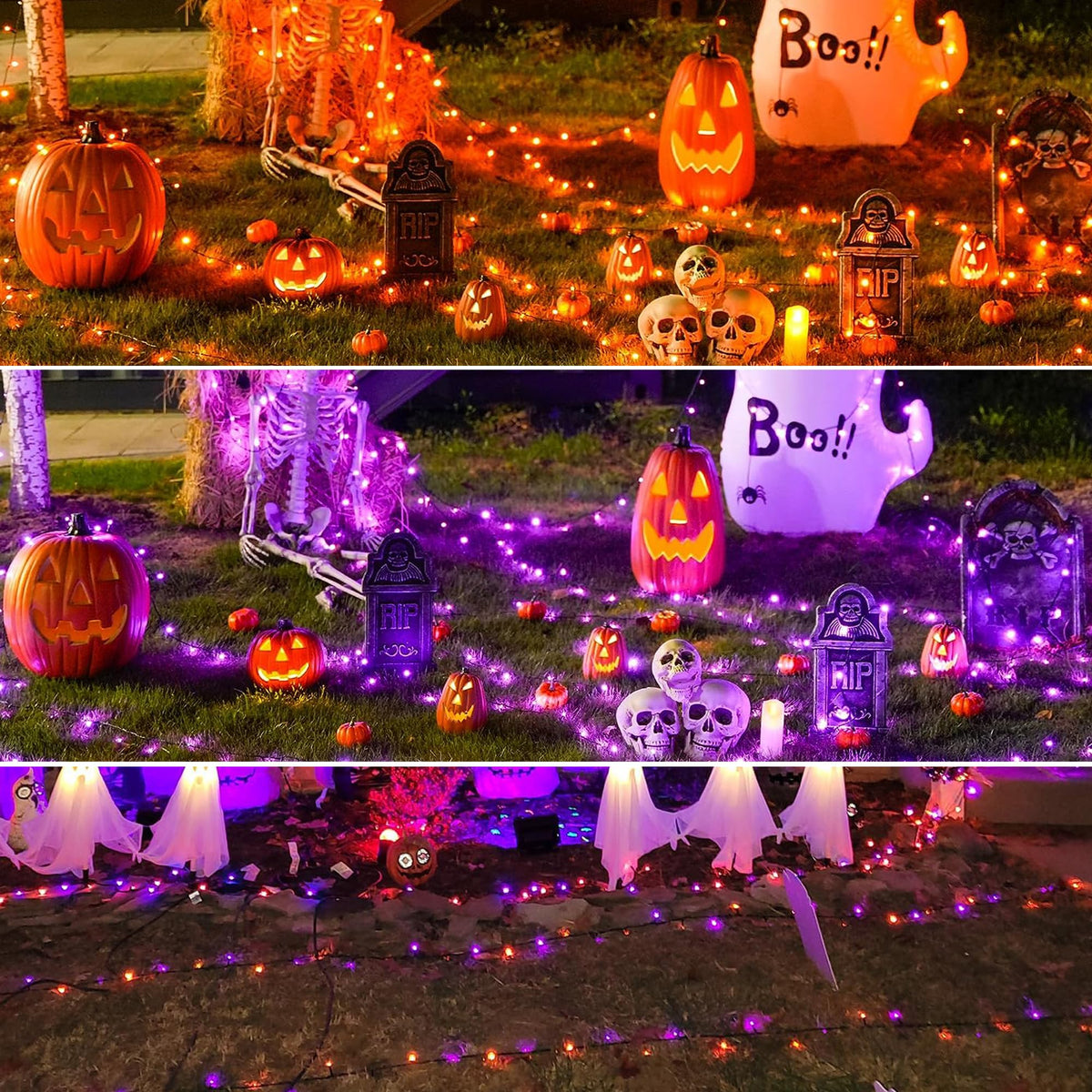 LinkMejor Halloween Lichterkette - 100FT 300LED Stecker RGB Lichterkette