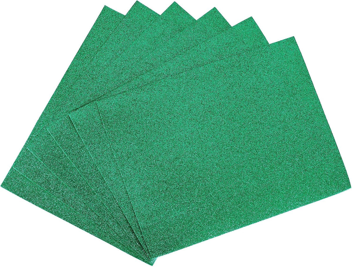 LinkMejor Dark Green Shiny EVA Foam Sheets 11 x 8 Inch 2mm Thick for Crafts DIY Projects 6 Pcs