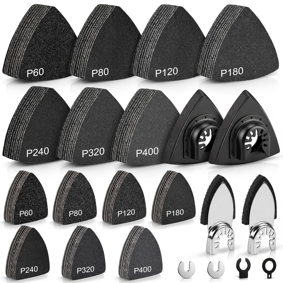 LinkMejor 148Pcs Paño de lijado oscilante húmedo-seco Kit