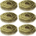 2400 Count Siding Nails 1" x 0.083" 15-Degree Ring Shank Full Round Head Collated Wire Coil for Lath and Sheathing Materials