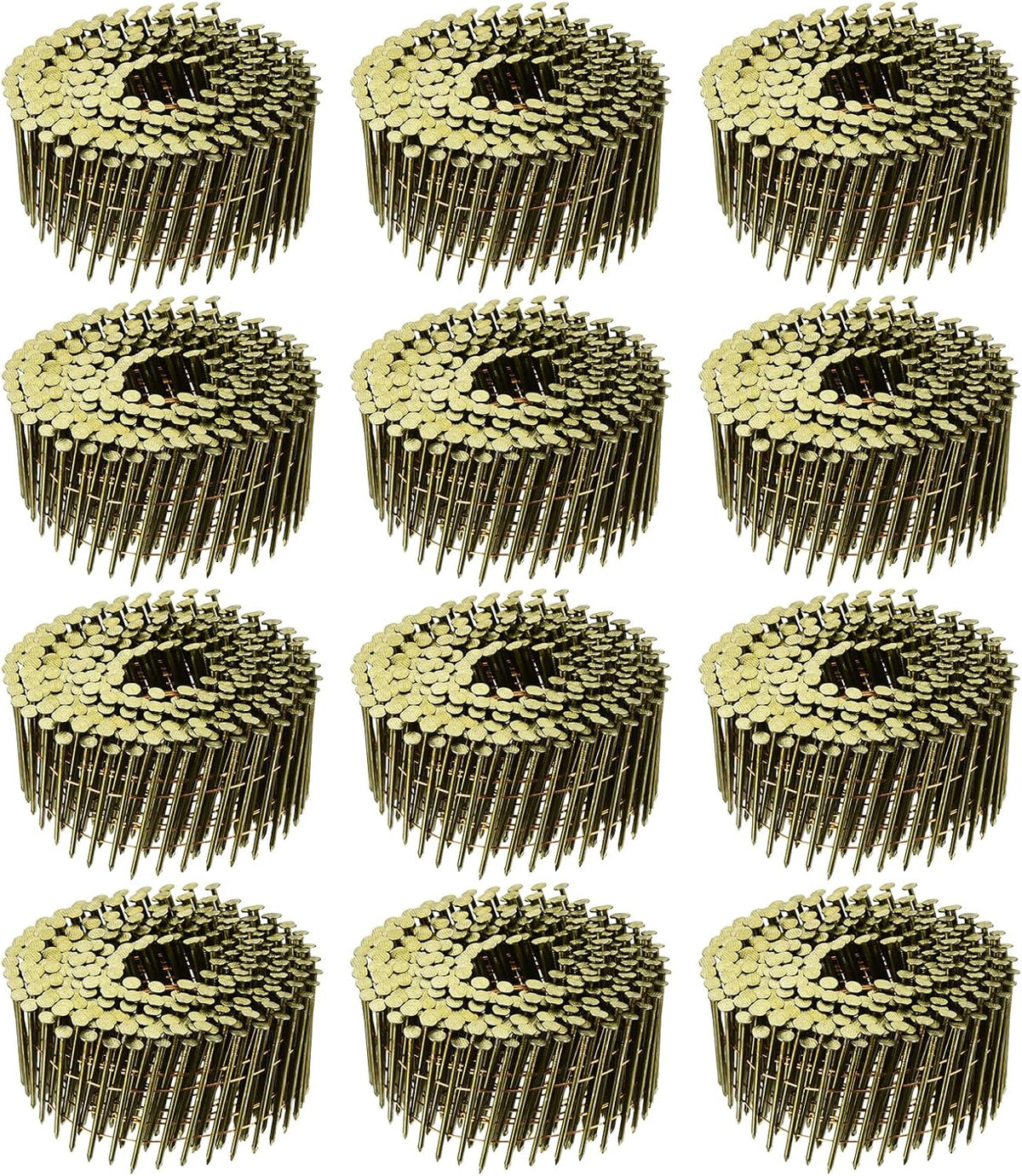 3600 Count Siding Nails 2" x 0.083" 15-Degree Ring Shank Full Round Head Collated Wire Coil for Lath and Sheathing Materials
