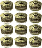 3600 Count Siding Nails 2" x 0.083" 15-Degree Ring Shank Full Round Head Collated Wire Coil for Lath and Sheathing Materials