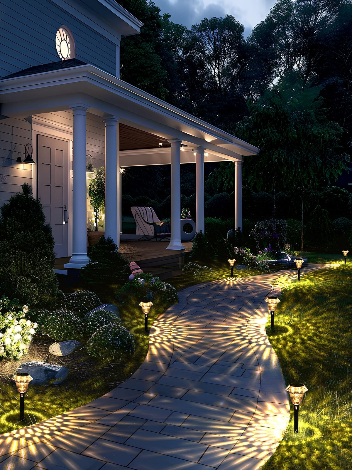 LinkMejor Solar Pathway Lights, Waterproof Garden Decor 8 Pack Warm White