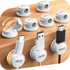 LinkMejor 9 Pack Magnetic Rotatable Cable Clips, Cord Holder for Desk Nightstand