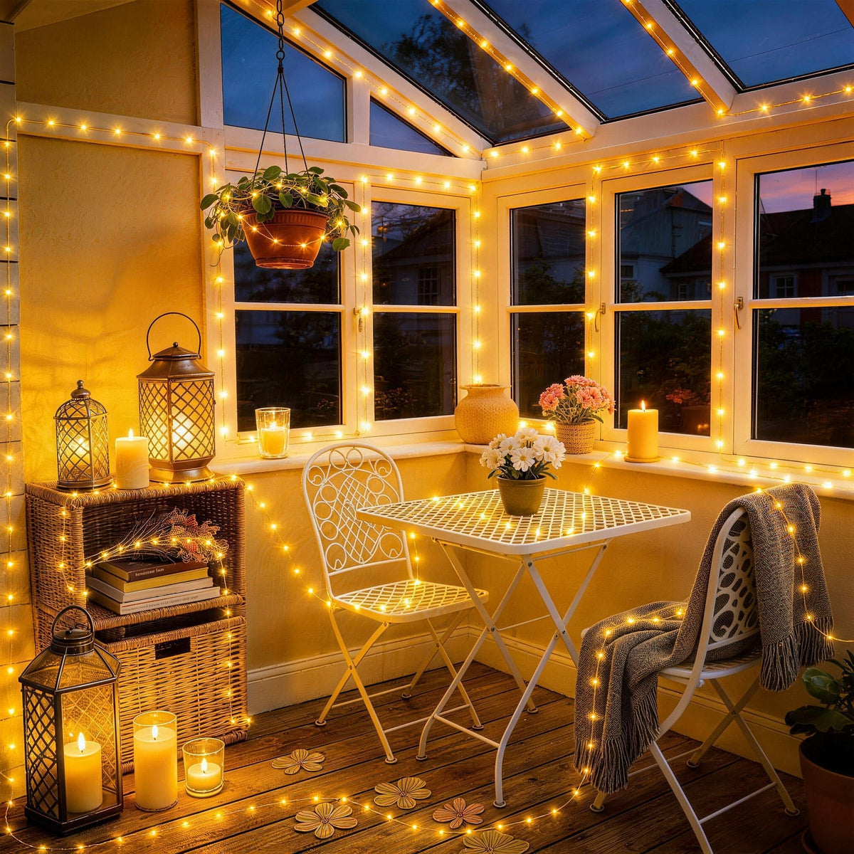 LinkMejor Luminile de Sânziană, 33FT 100LED Luminifer Recargabil, Alb Cald
