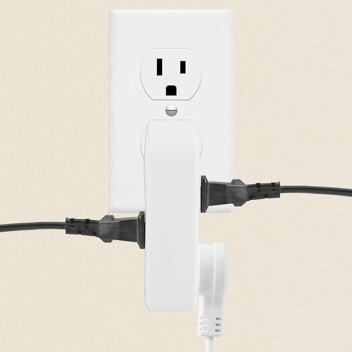 Tapa Splitter Adaptador Vertical de Saída de 3 Vias com Plugue de 3 Pinos.